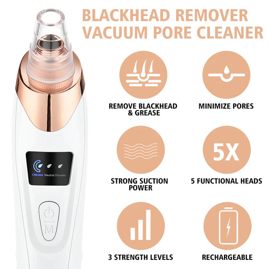 Electric Vacuum Blackhead, Acne, Blackspot Remover | Rechargable