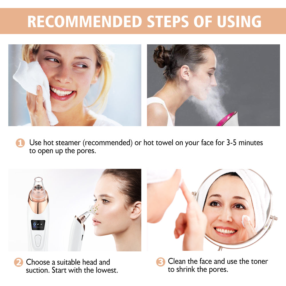 Electric Vacuum Blackhead, Acne, Blackspot Remover | Rechargable